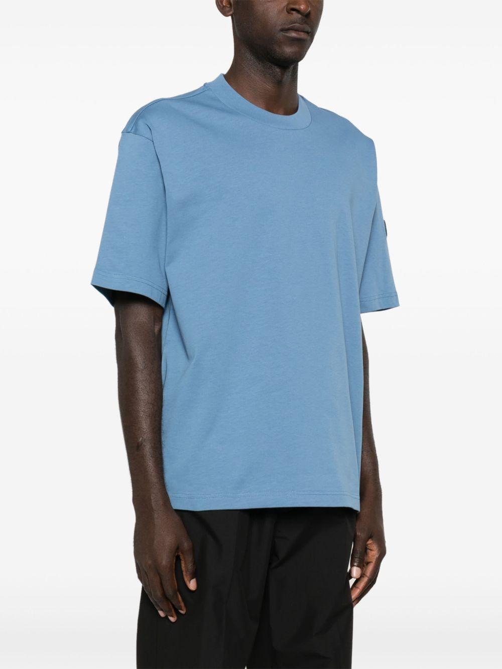 MONCLER Cotton T-shirt In Blue Product Image