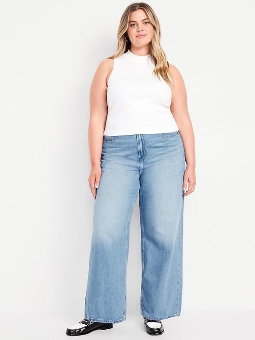 High-Waisted Baggy Wide-Leg Jeans Product Image