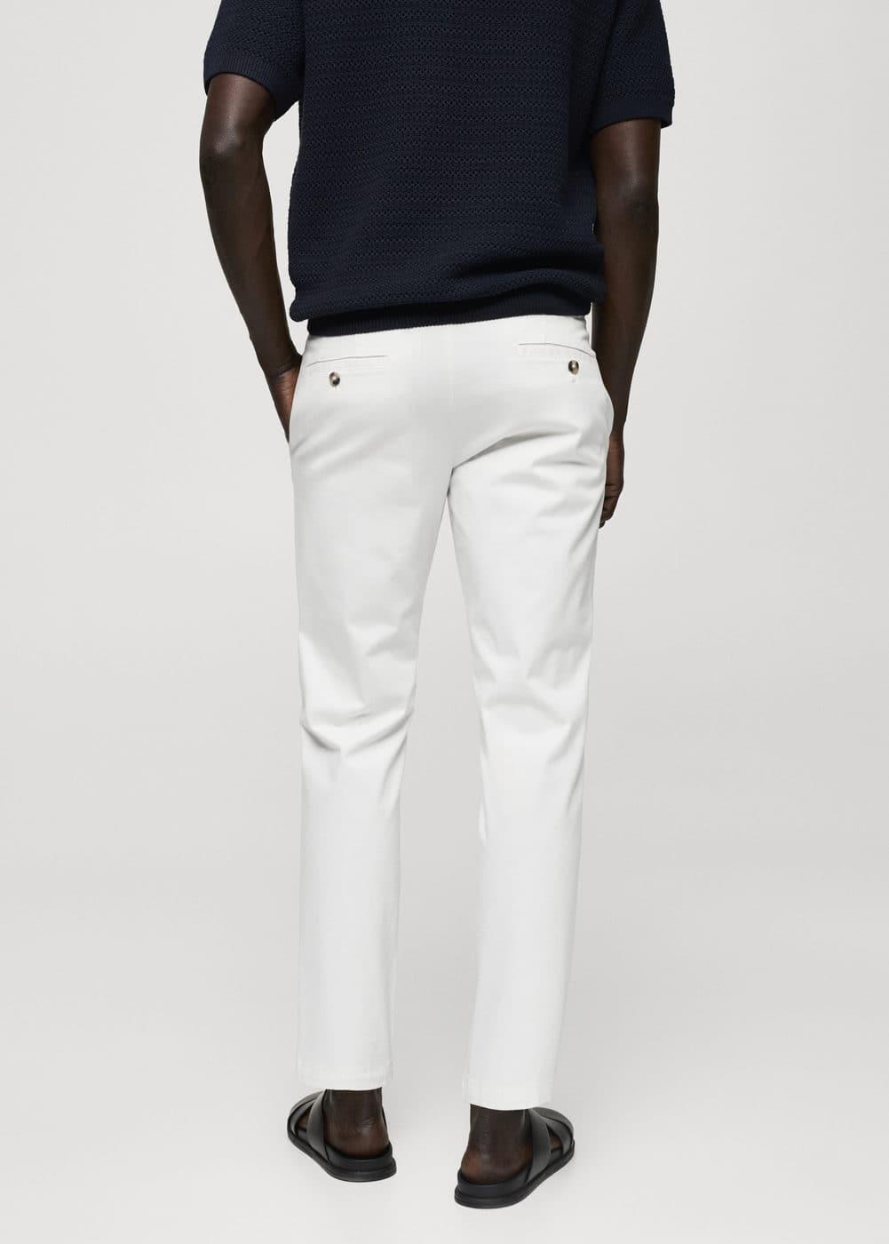 MANGO MAN - Cotton tapered crop pants whiteMen Product Image