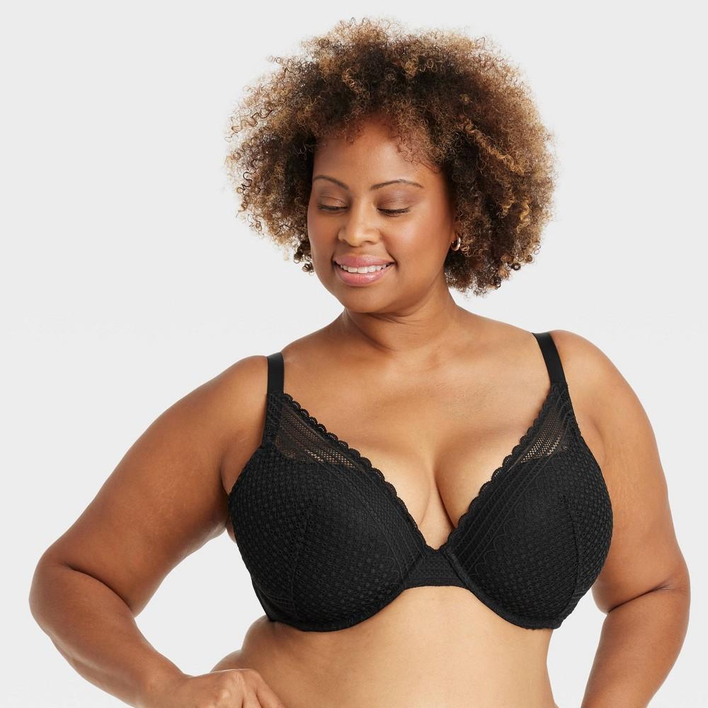 Womens Lace Plunge Push-Up Bra - Auden Black 40DDD Product Image