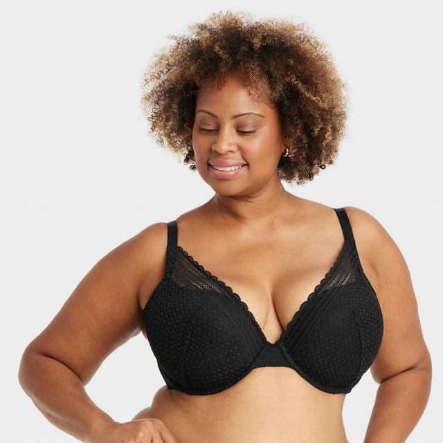 Womens Lace Plunge Push-Up Bra - Auden Black 40DDD Product Image