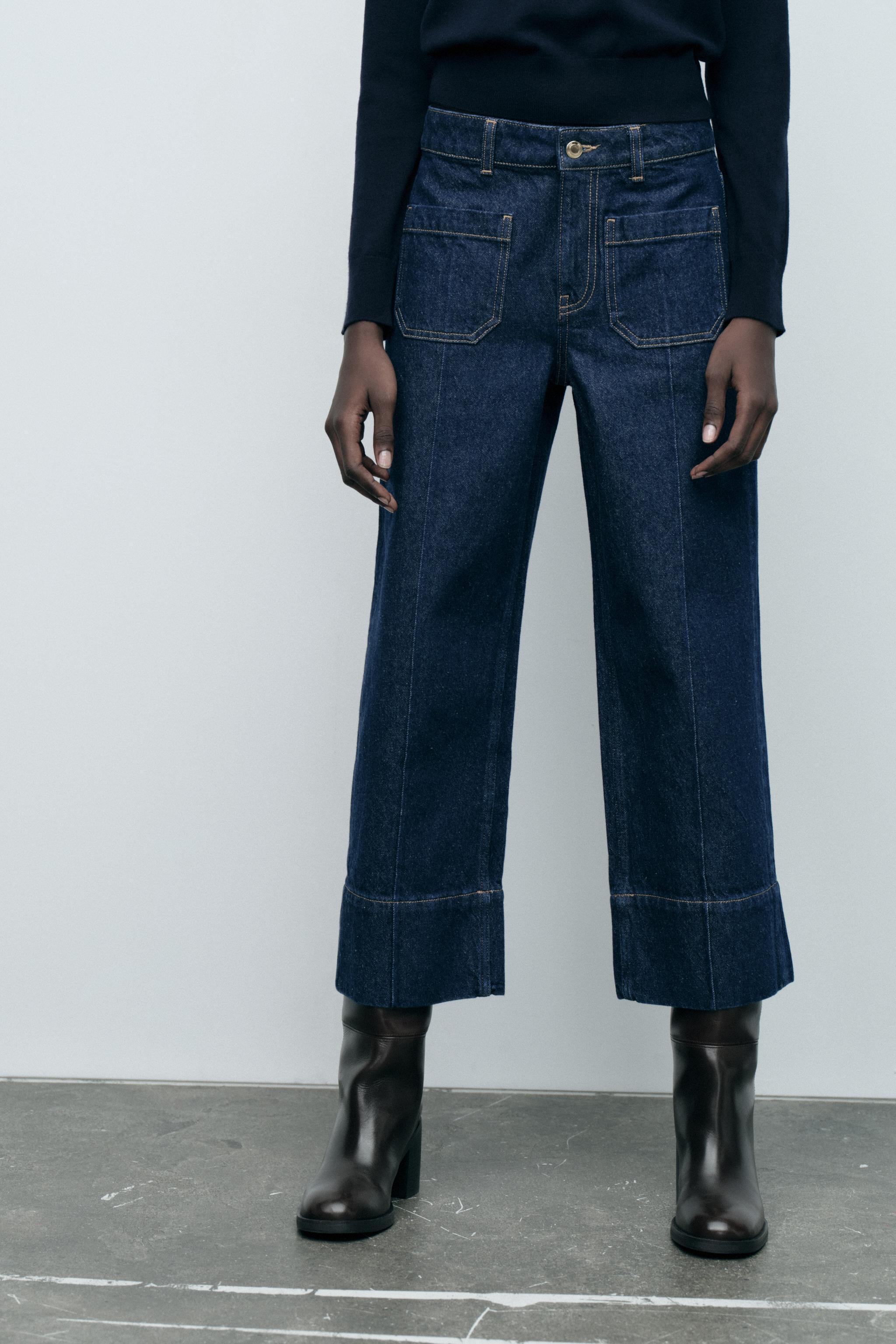 HIGH-WAISTED Z1975 CROPPED WIDE LEG JEANS Product Image