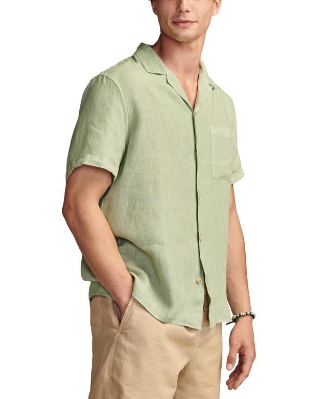 Lucky Brand Mens Linen Camp Collar Short Sleeve Shirt Product Image