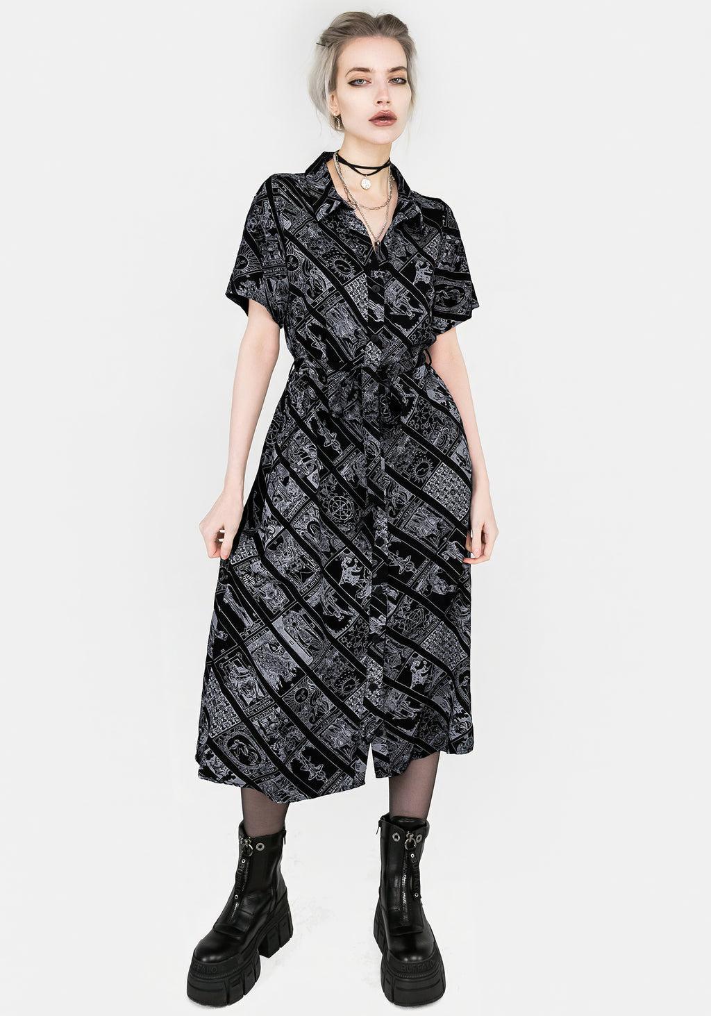 Cartomancy Midi Shirt Dress Product Image