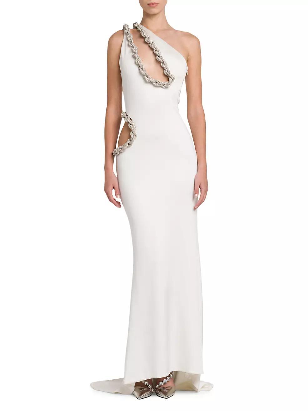 Rope Cut-Out One-Shoulder Gown Product Image