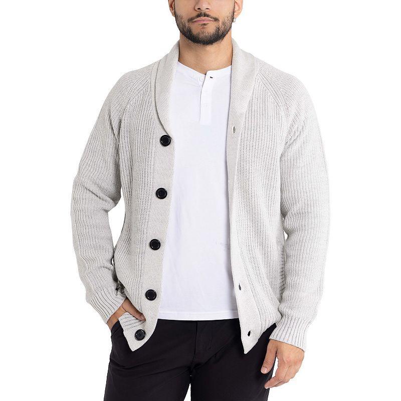 Mens Xray Shawl-Collar Knitted Cardigan Sweater Product Image