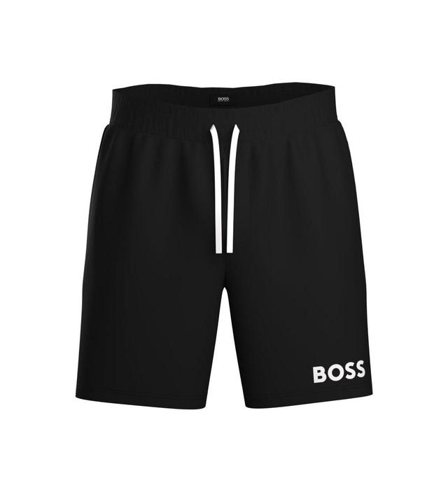 Boss Ease Cotton Logo Print Shorts Regular Fit Product Image