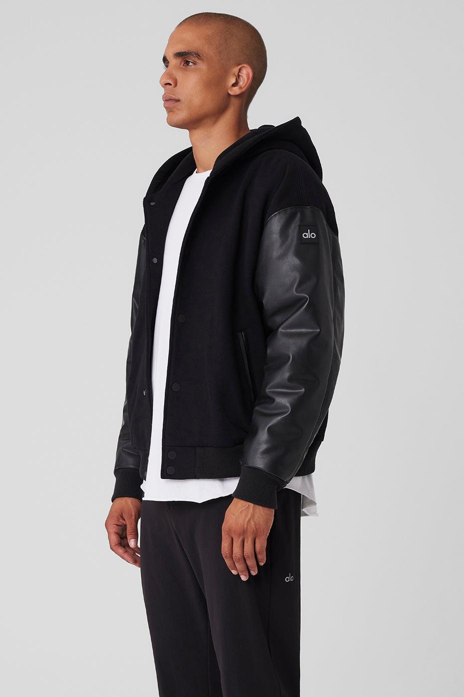 Select Hooded Bomber Jacket - Black Male Product Image