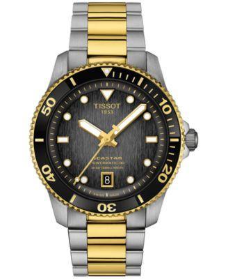 Tissot Mens Swiss Automatic Seastar 1000 Powermatic 80 Two-Tone Stainless Steel Bracelet Watch 40mm Product Image