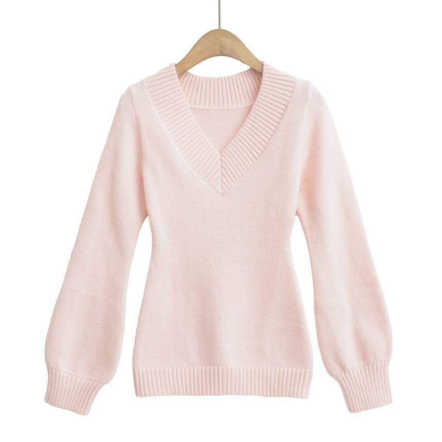 V-Neck Plain Sweater product image