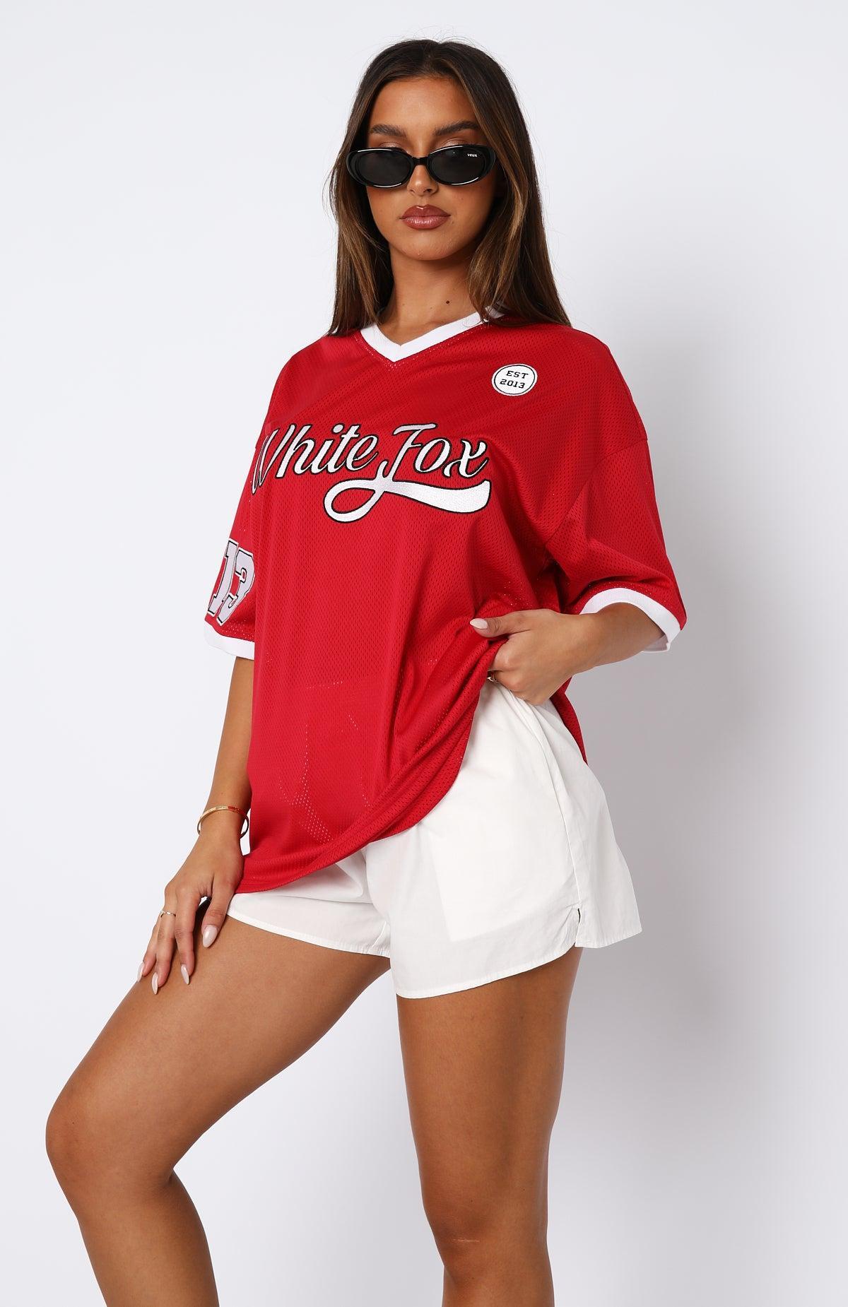 Hit A Home Run Oversized Jersey Red Product Image