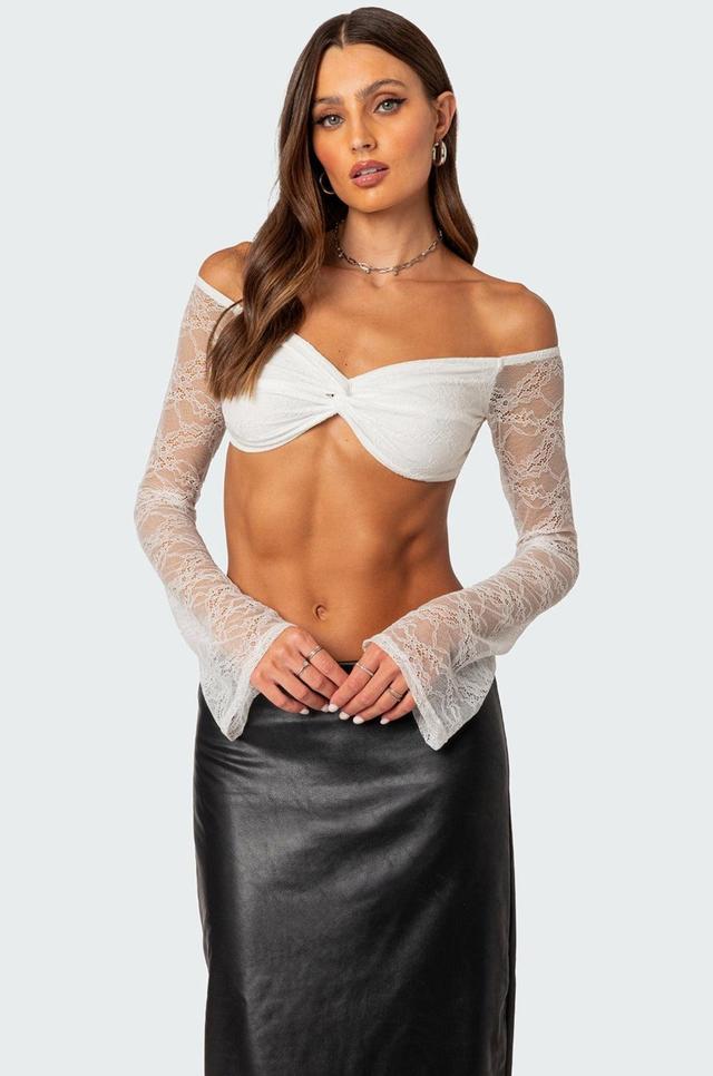 Sainty Sheer Lace Crop Top Product Image