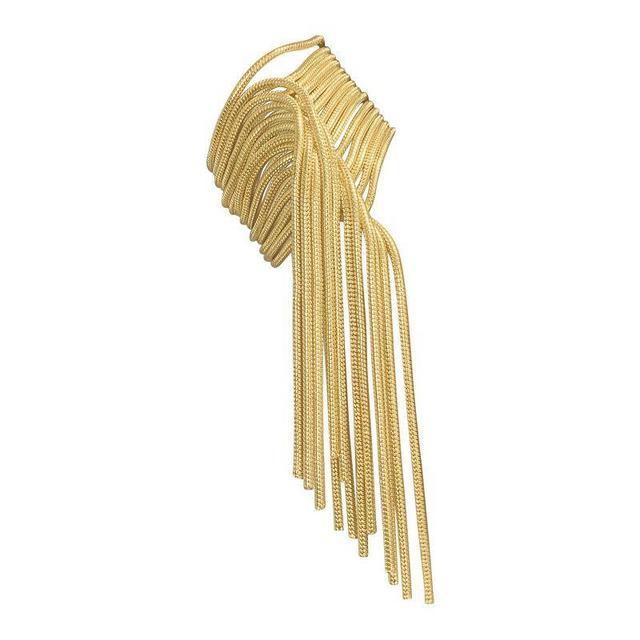 Adornia 14k Gold-Plated Textured Chain Multi-Strand Statement Bracelet Product Image