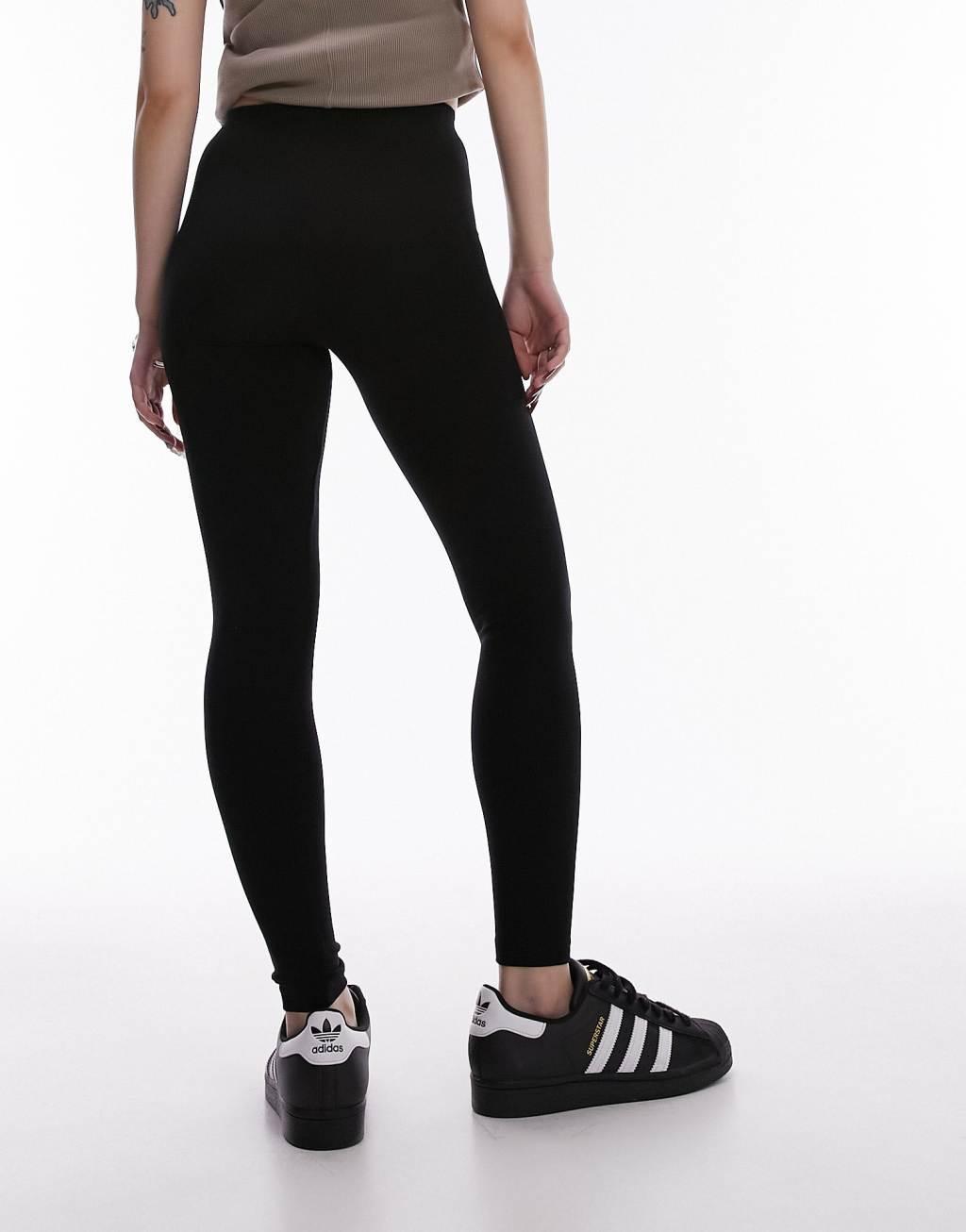 Topshop Petite basic ankle legging in black Product Image