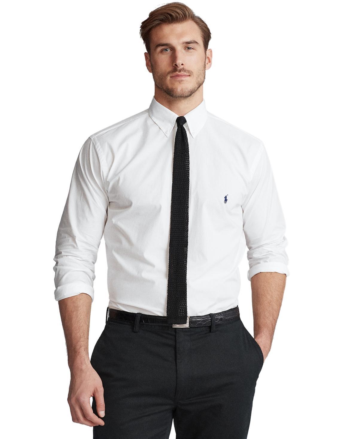 Polo Ralph Lauren Mens Big & Tall Classic-Fit Poplin Shirt - Black Product Image