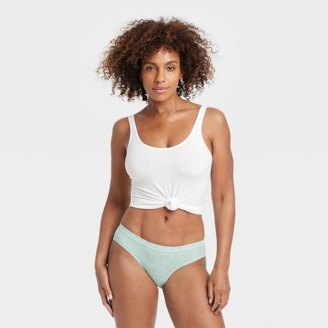 Womens Seamless Bikini Underwear - Auden Green Confetti XS Product Image