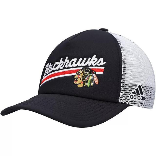 Womens adidas /White Chicago hawks Foam Trucker Snapback Hat Product Image