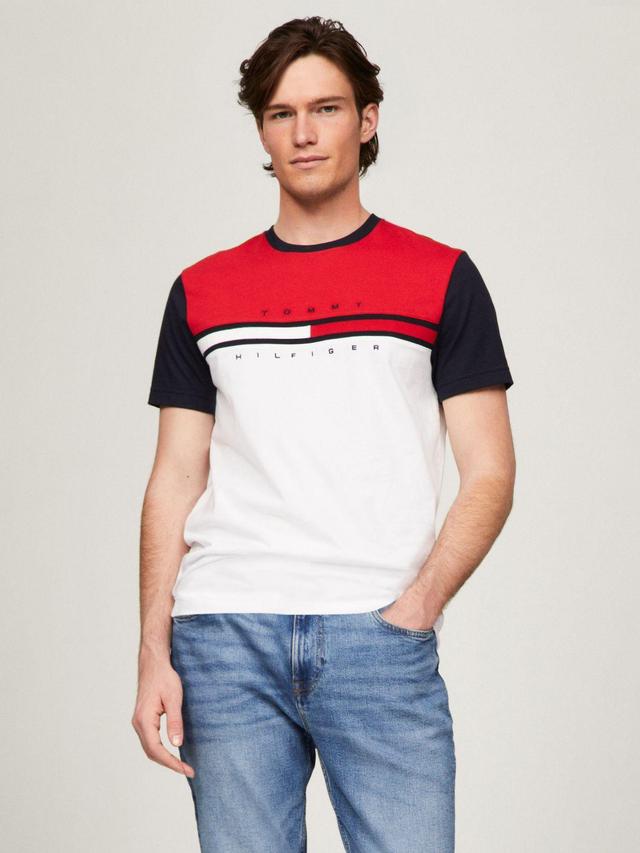 Tommy Hilfiger Men's Colorblock Flag Stripe Logo T-Shirt Product Image