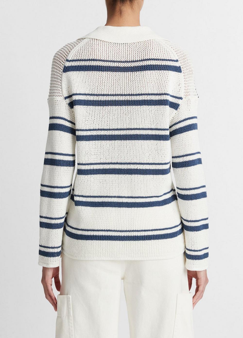 Striped Rack-Ribbed Cotton Pullover Product Image