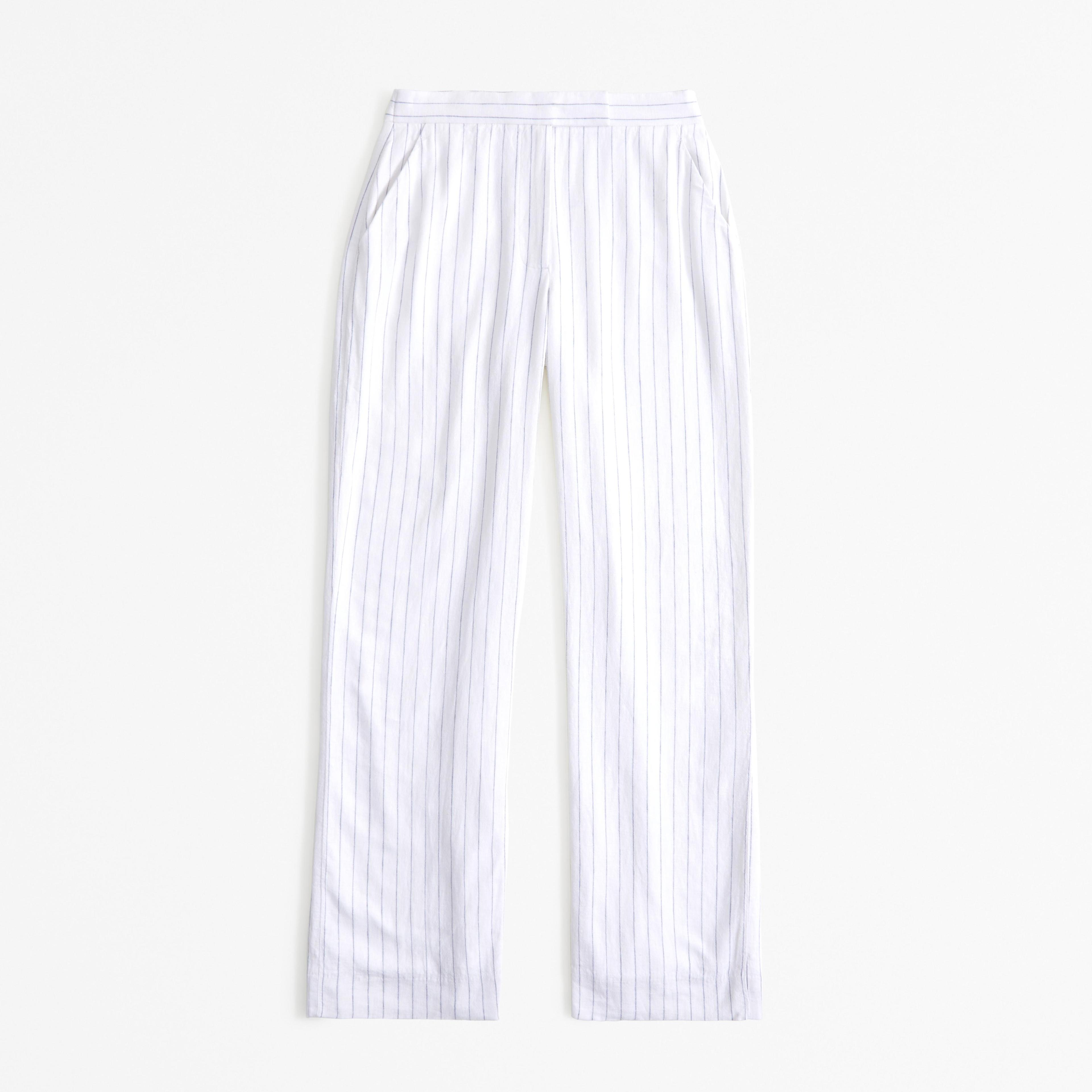 Linen-Blend Tailored Straight Pant Product Image