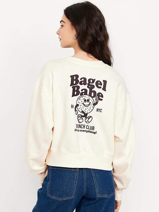 SoComfy Crop Graphic Sweatshirt Product Image