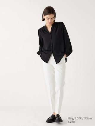 Womens Smart Ankle Pants 2-Way Stretch Tall White Large UNIQLO US Product Image