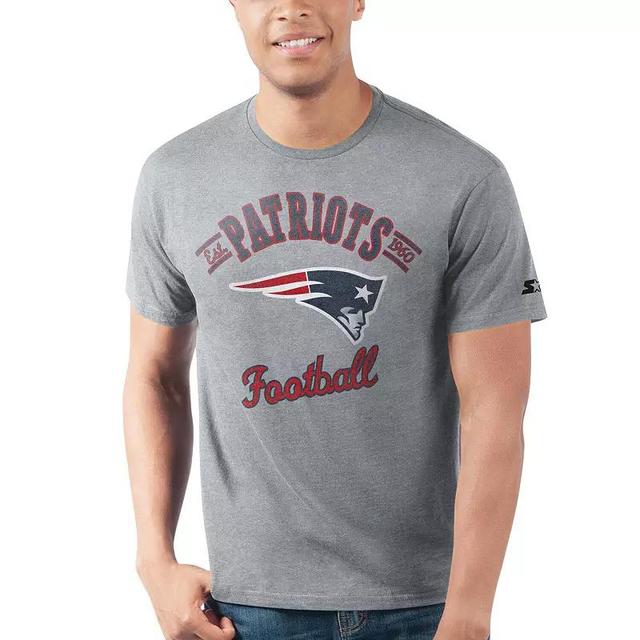 Mens Starter Heathered Gray New England Patriots Prime Time T-Shirt Product Image