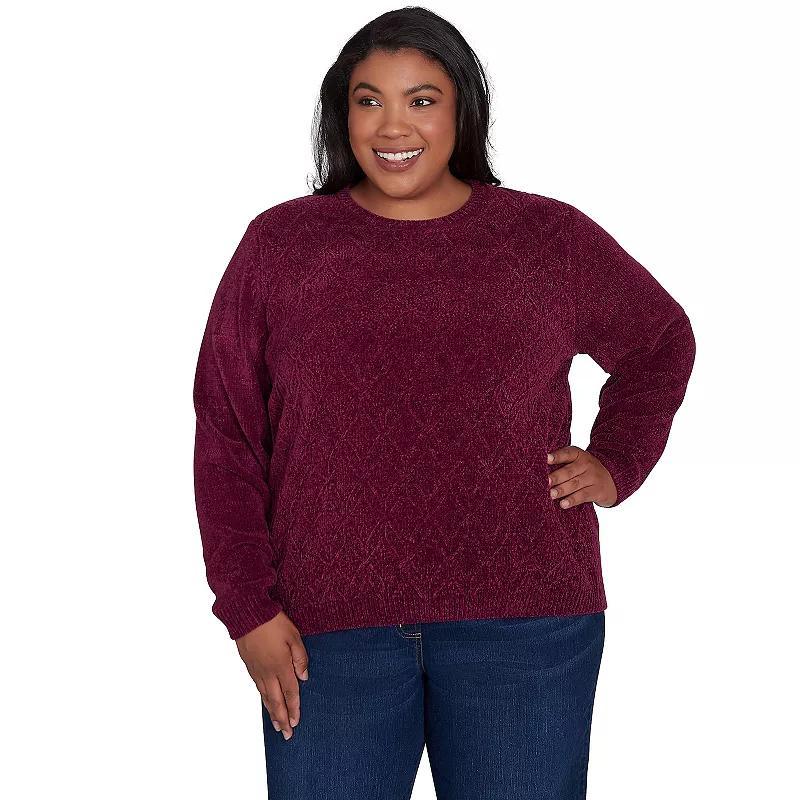 Plus Size Alfred Dunner Classic Chenille Pullover Sweater, Womens product image