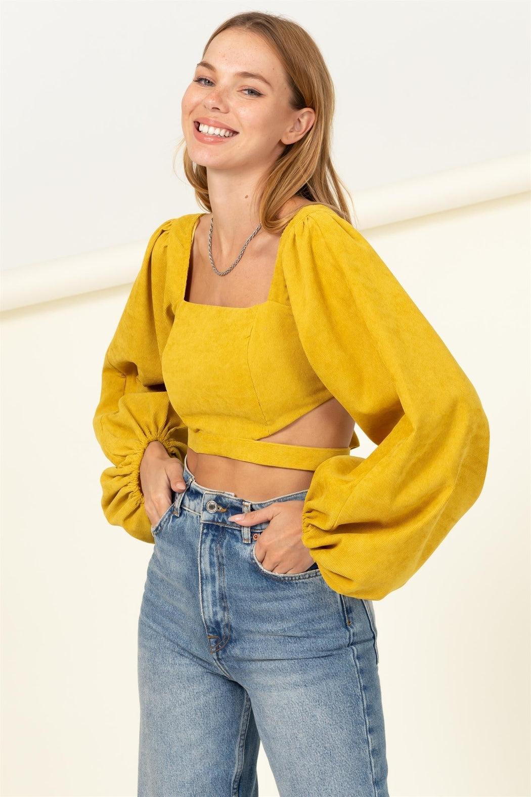 Speak Chic Tie-Back Cutout Crop Top Product Image