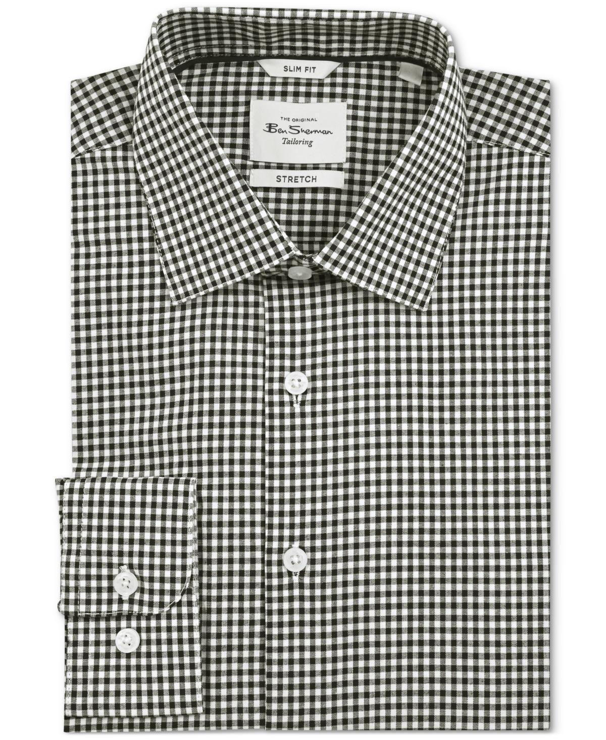 Ben Sherman Mens Slim-Fit Gingham Shirt Product Image