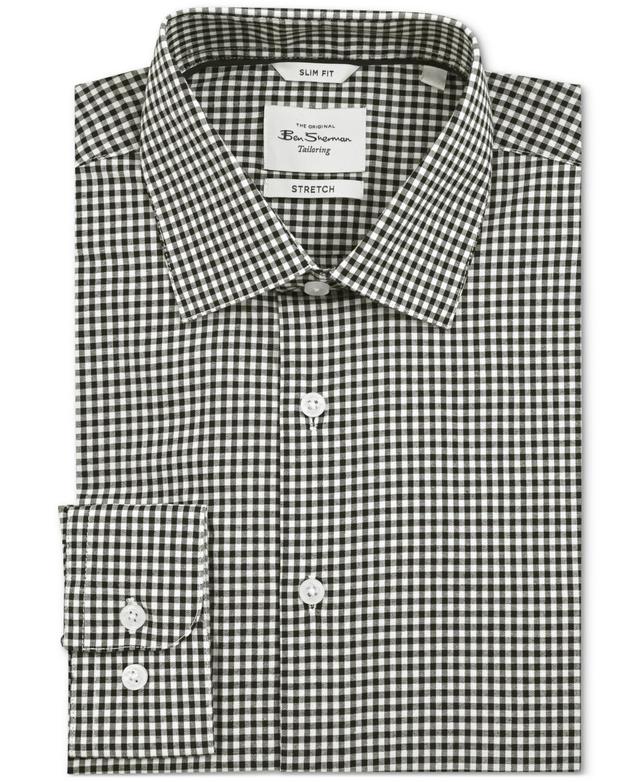 Ben Sherman Mens Slim-Fit Gingham Shirt Product Image