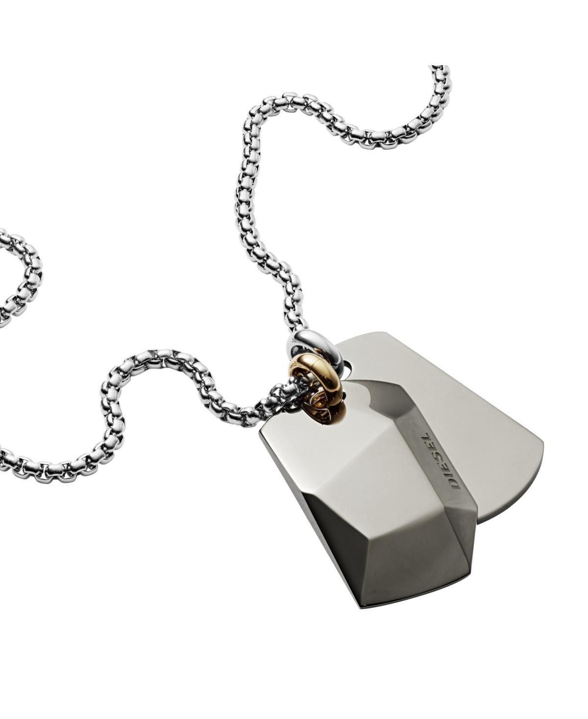 Diesel Mens Stainless Steel Double Dog Tag Necklace Product Image