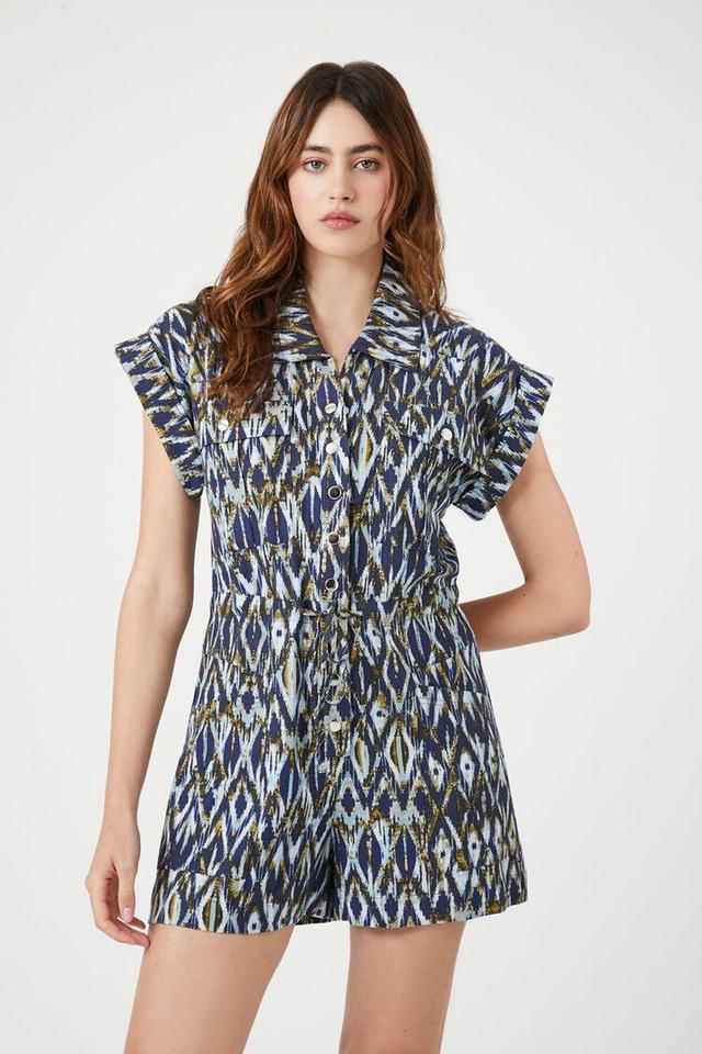 Linen-Blend Geo Print Romper | Forever 21 Product Image