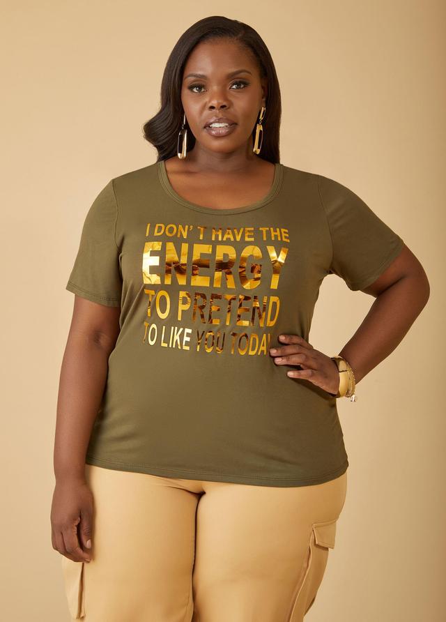 Plus Size Have The Energy Graphic Tee Ashley Stewart Product Image