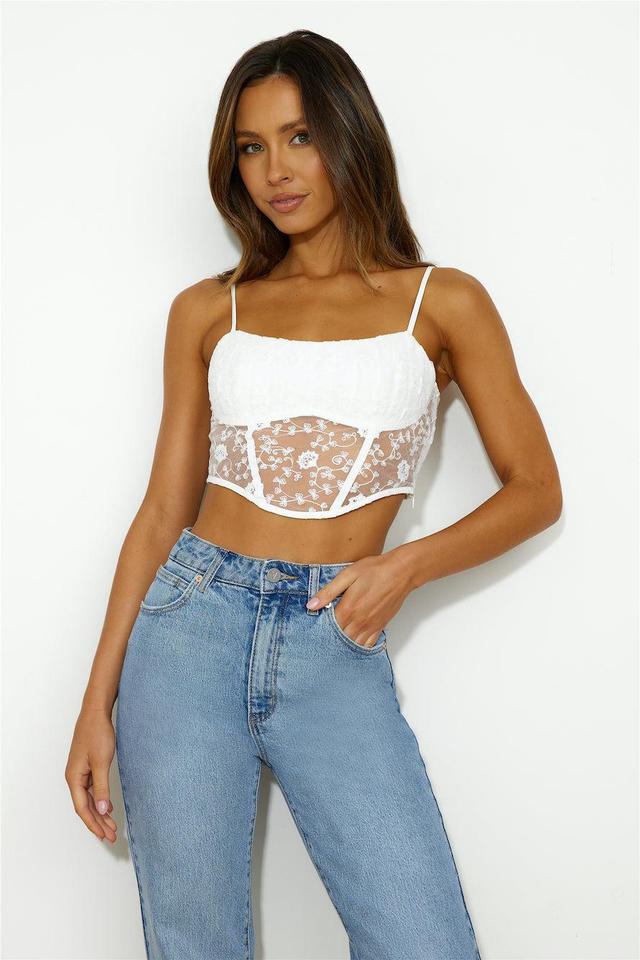 Dreamy Location Crop Top White Product Image