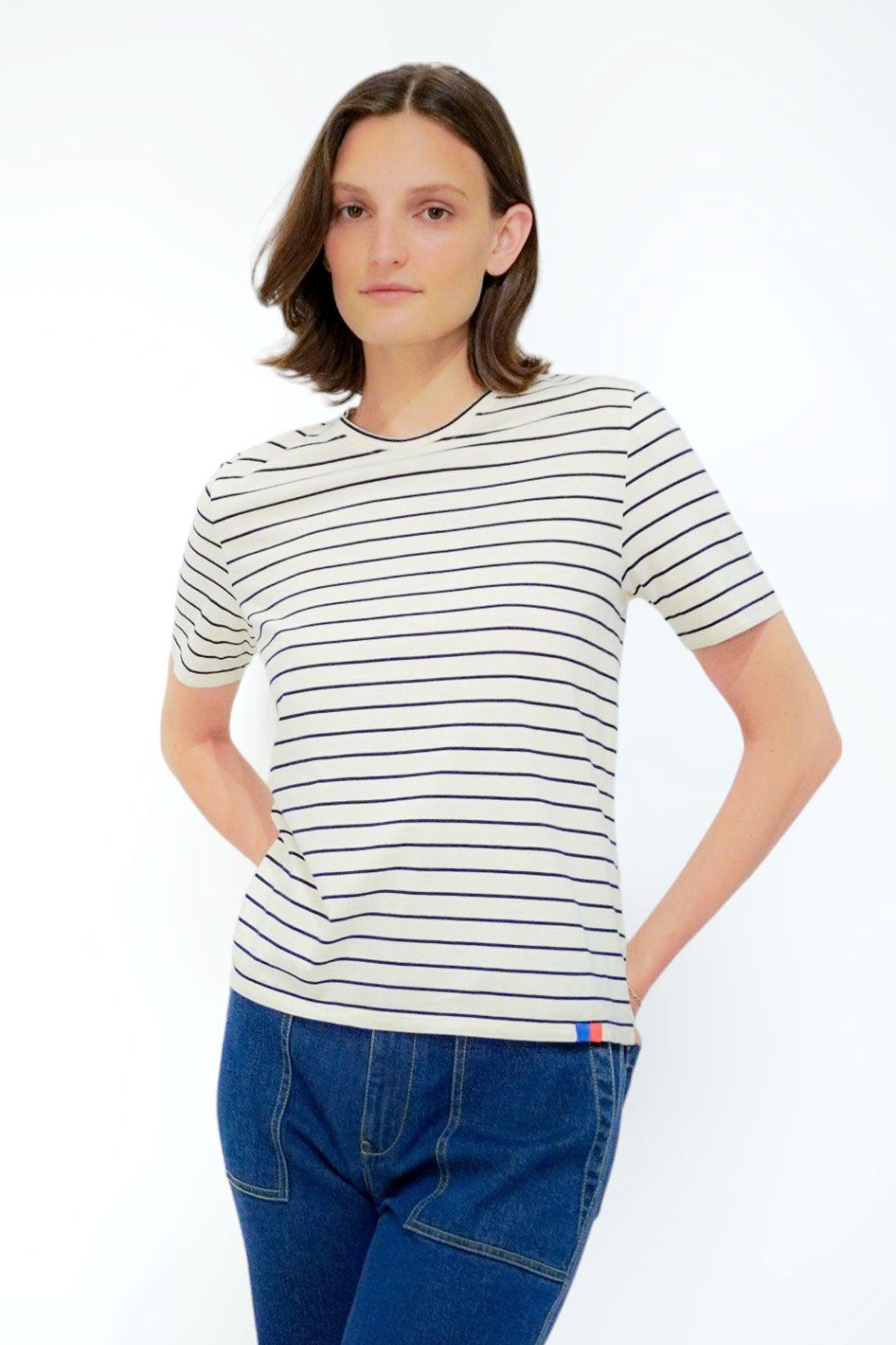 The Modern - Cream/Navy Pinstripe Female Product Image