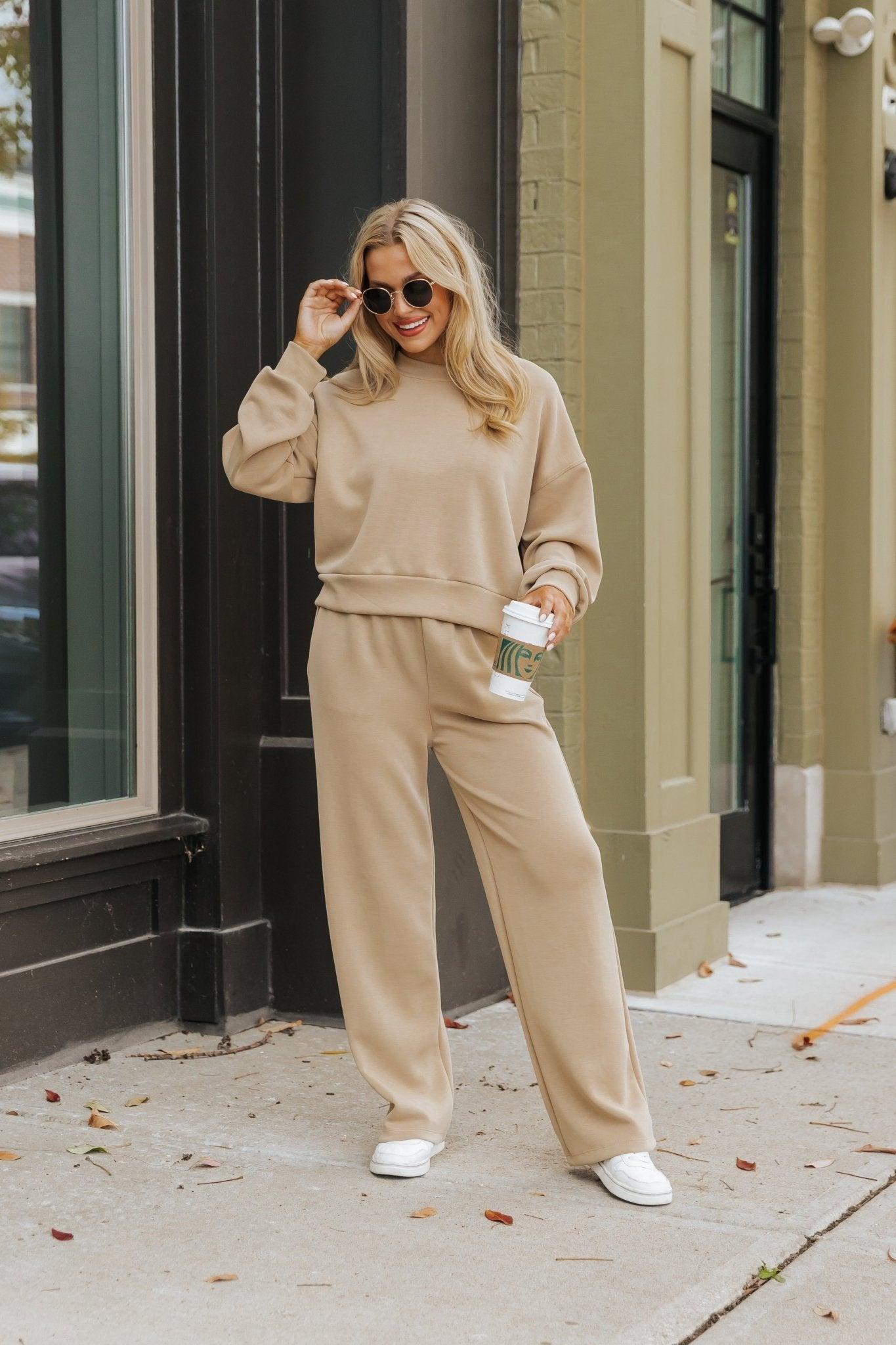 Taupe Scuba Lounge Sweatpants - DOORBUSTER Product Image