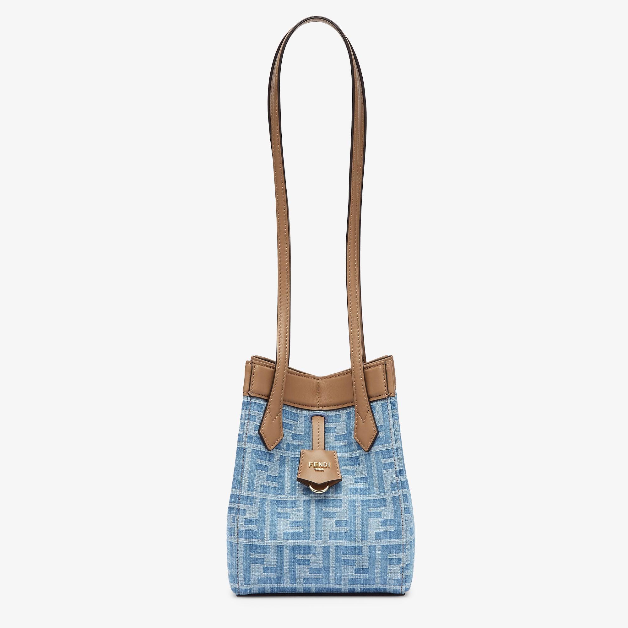 Fendi Origami MiniLight blue FF denim fabric mini bag that can be transformed Product Image