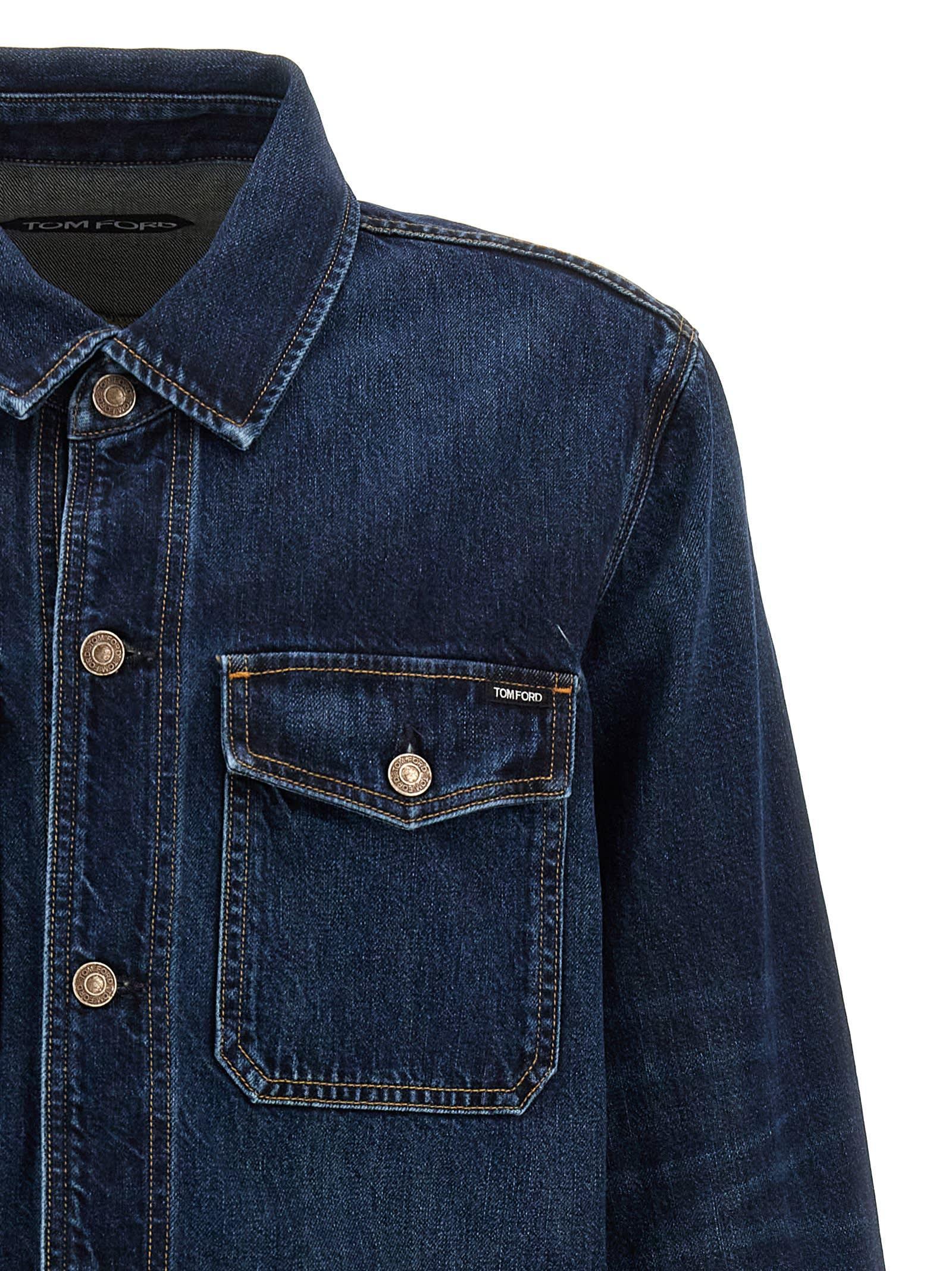 TOM FORD Blue Denim Shirt Product Image