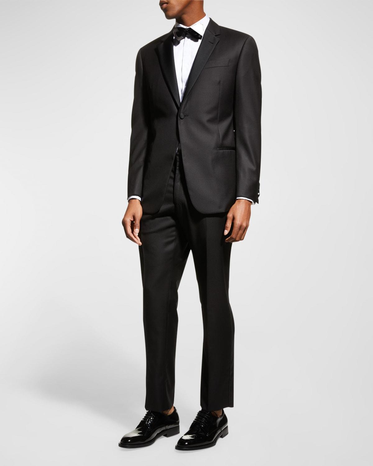 Mens One-Button Regular-Fit Wool Tuxedo Product Image