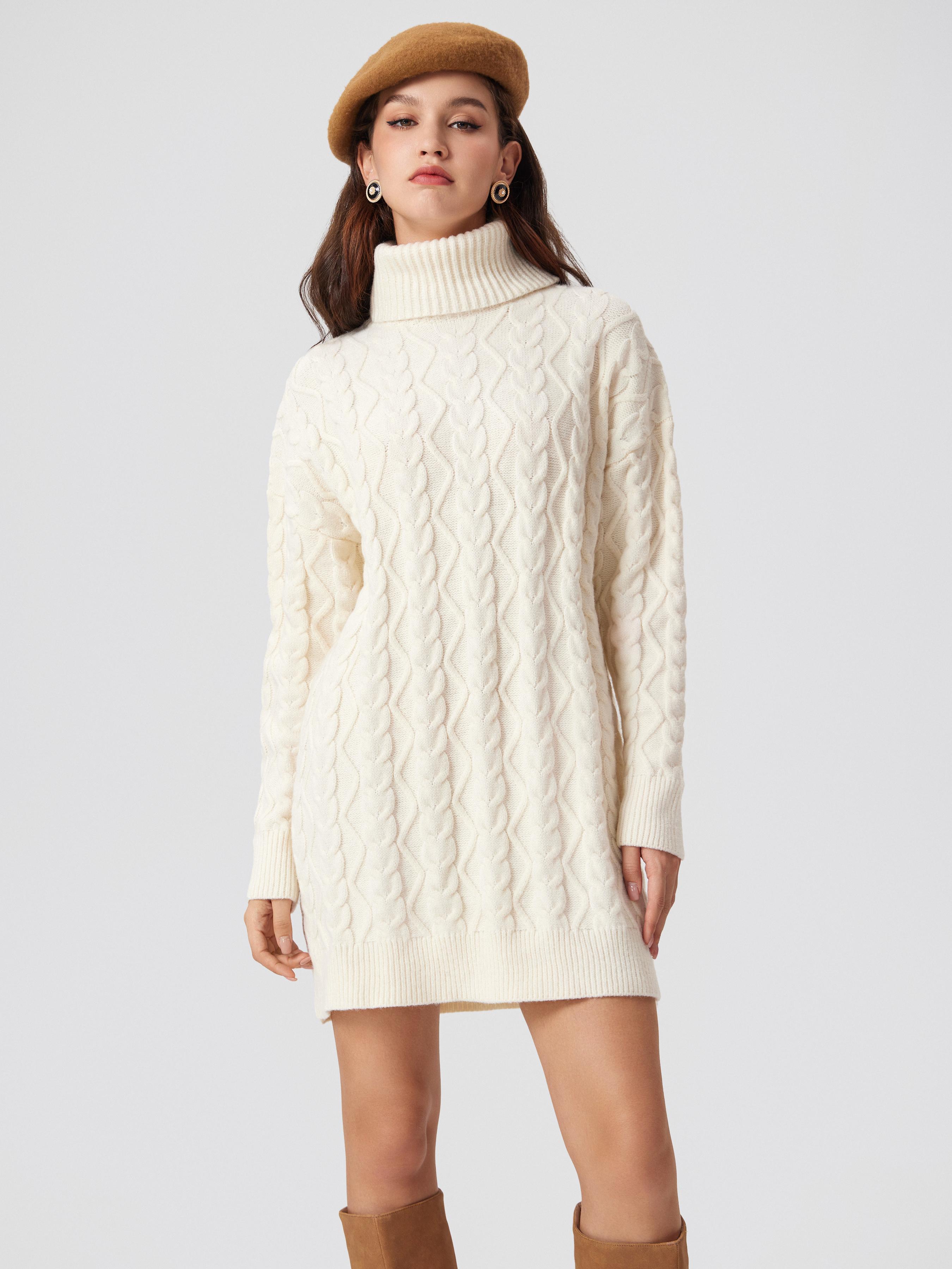 Knit High Neck Rib Dress Product Image