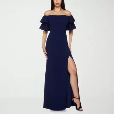 Premier Amour Off The Shoulder Womens Elbow Sleeve Evening Gown Product Image