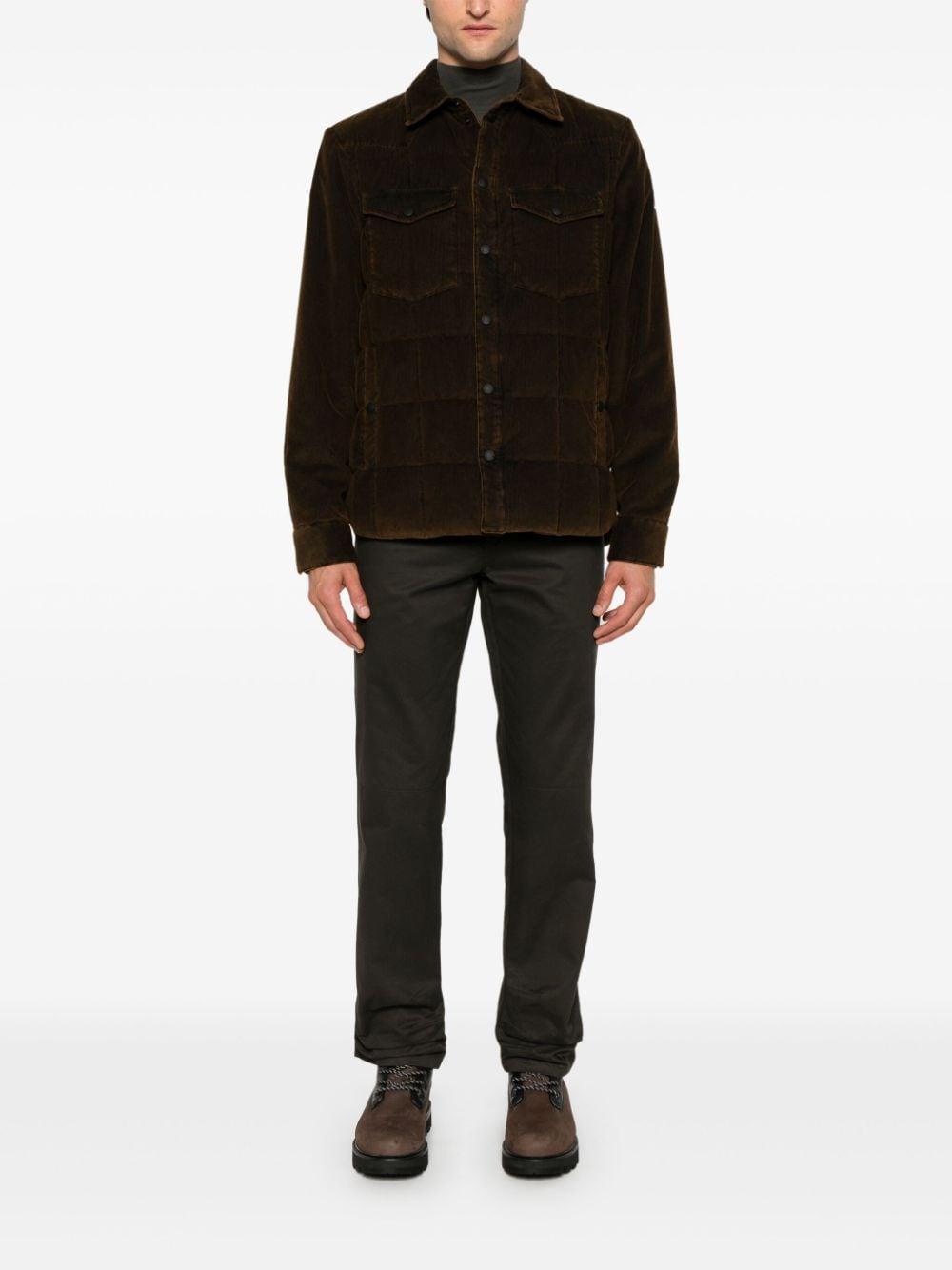 MONCLER Gelt Corduroy Down Jacket In Brown Product Image