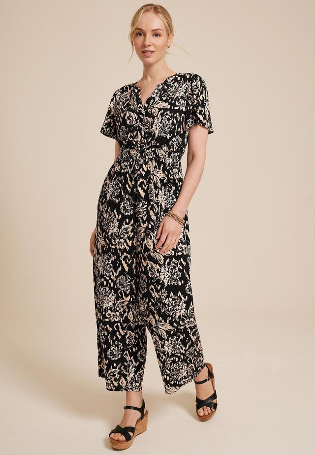 Floral Notch Neck Jumpsuit Product Image