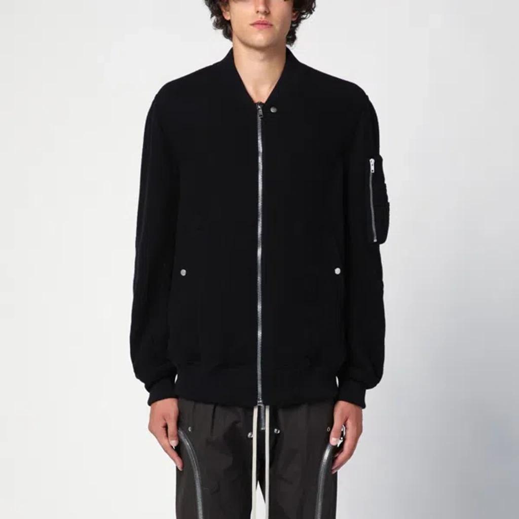 RICK OWENS Black Zipped Jacket In Wool product image