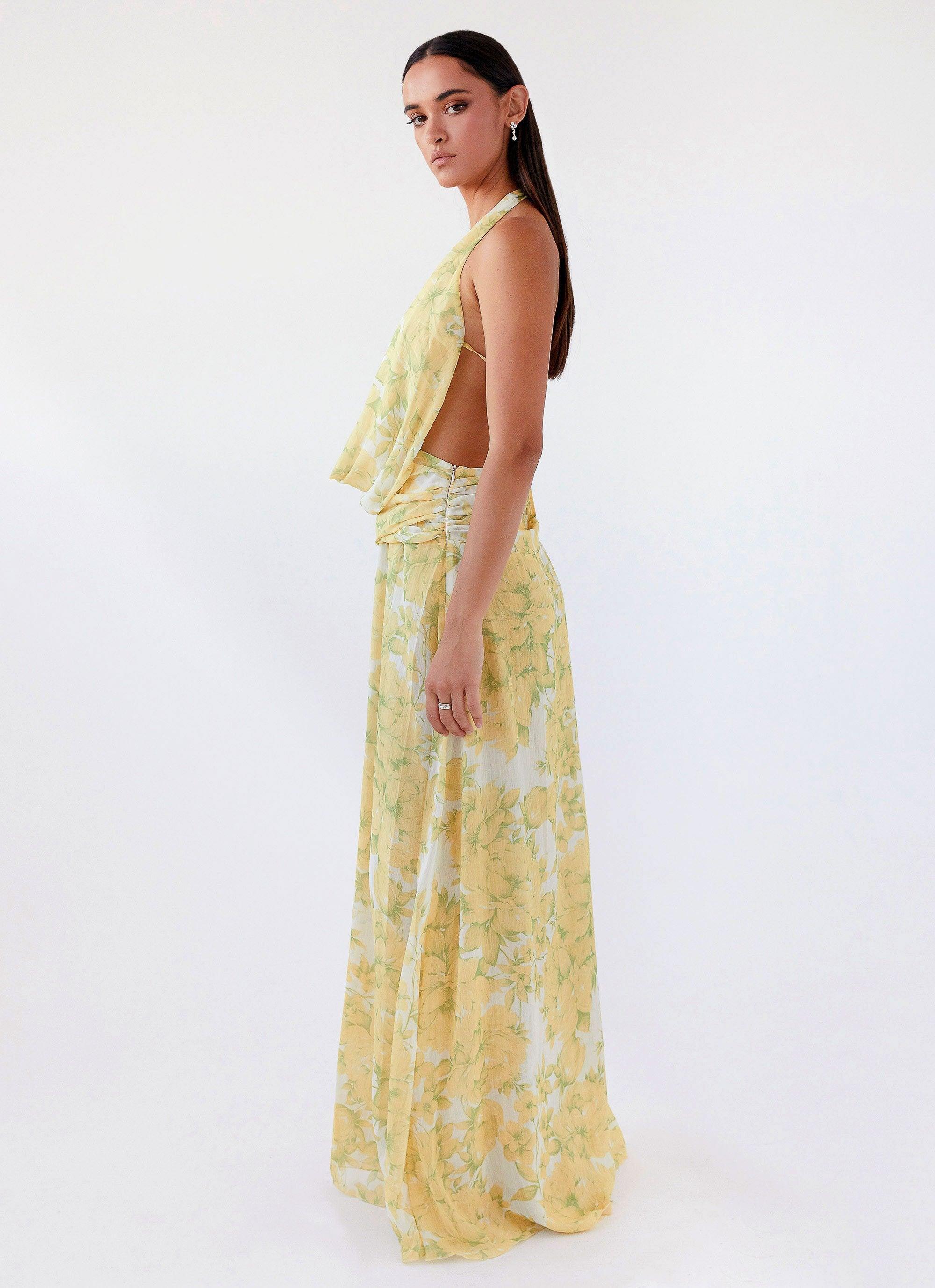 Elysia Chiffon Maxi Dress - Daffodil Product Image