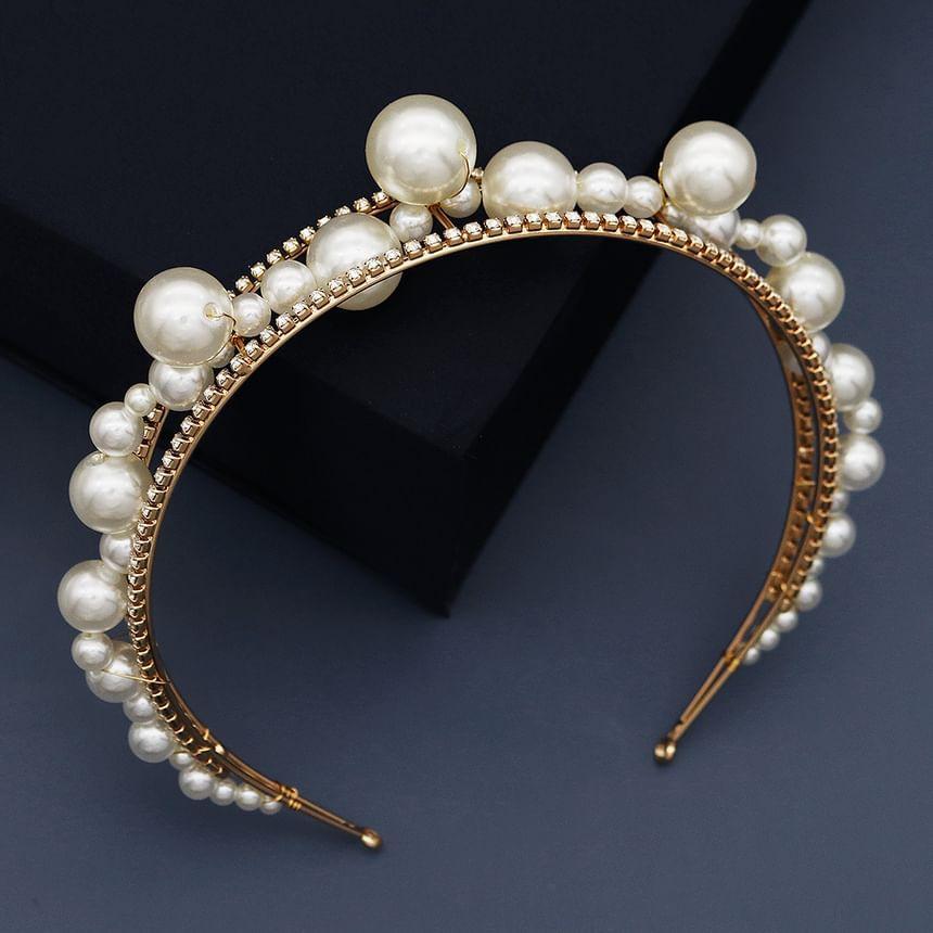 Faux Pearl & Rhinestone Layered Headpiece Product Image