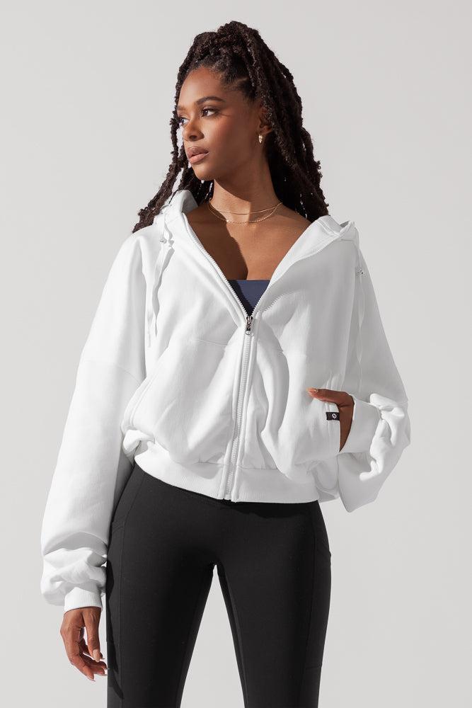 POPFLEX® Zip Cloud Hoodie - White Product Image