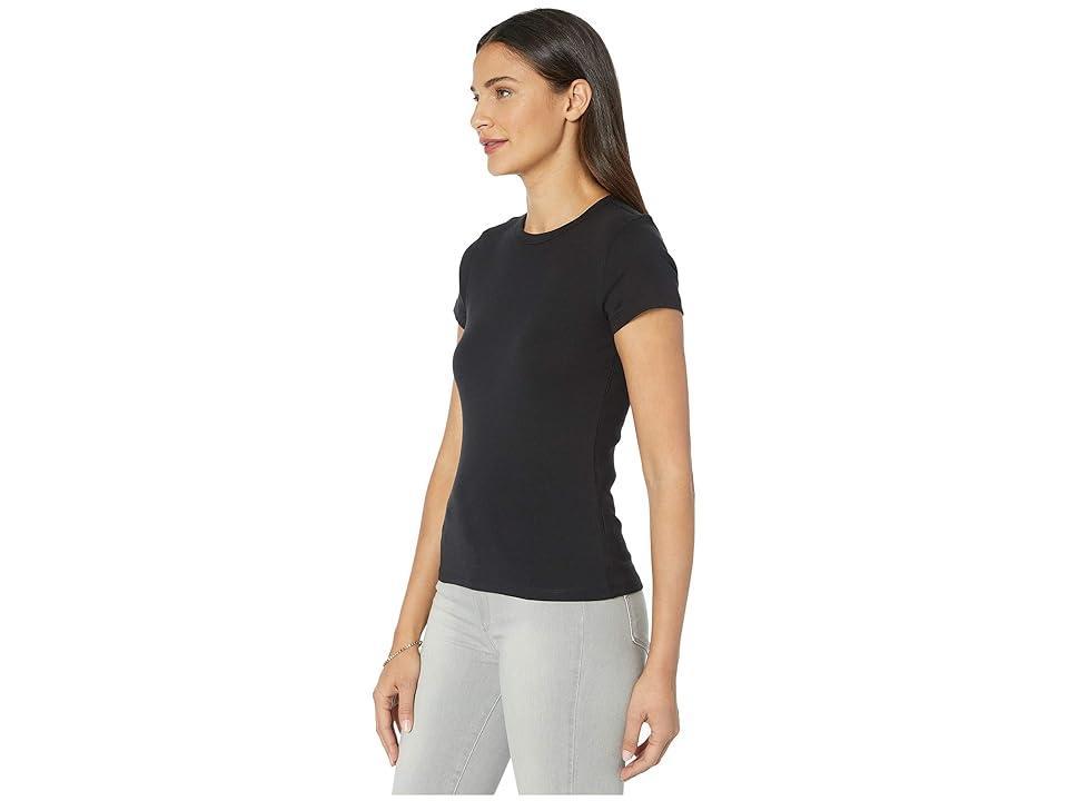 Lilla P 1x1 Rib Short Sleeve Crew Neck T-Shirt (Black) Women's Clothing product image