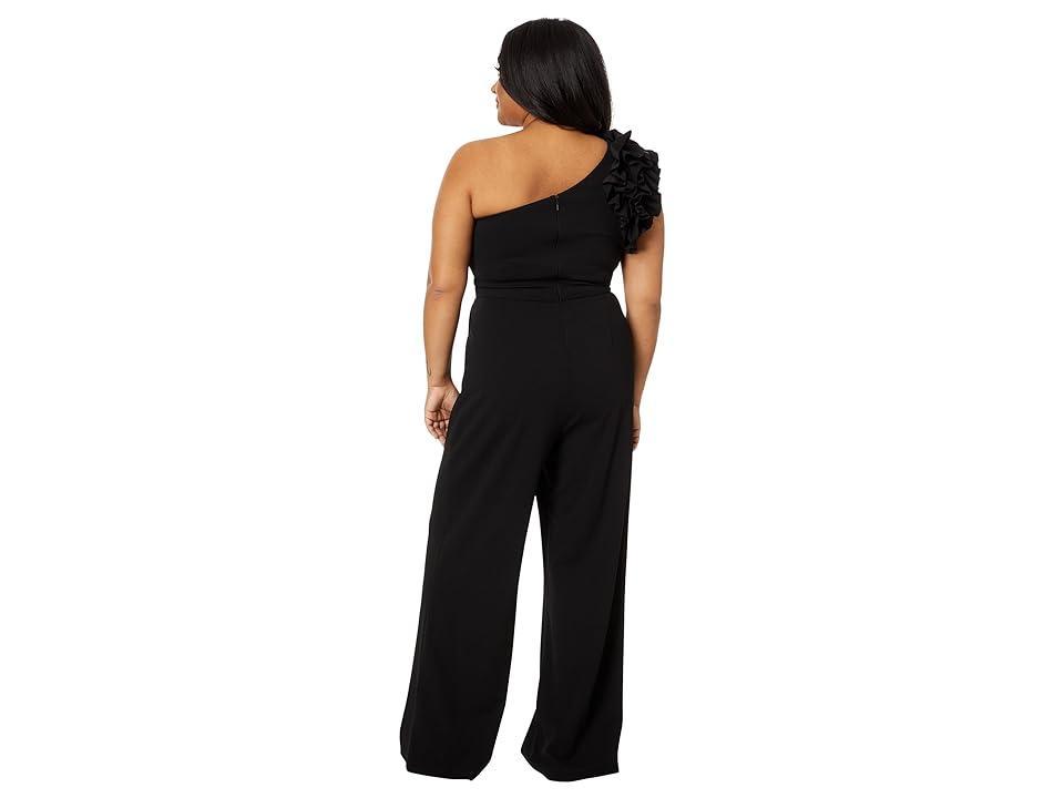 Xscape Womens Ruffled One-Shoulder Straight-Leg Jumpsuit Product Image